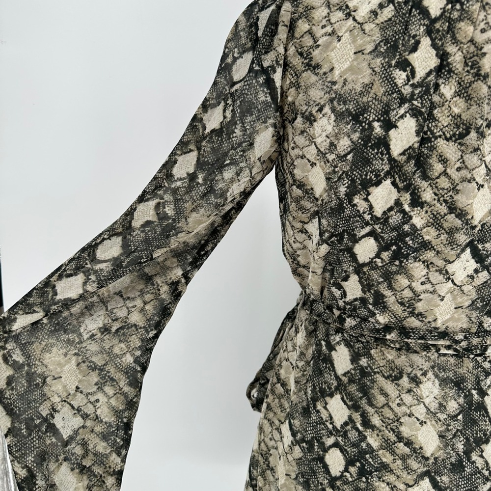 Leyden Python Snake Print Chiffon Wrap Short Dres… - image 6